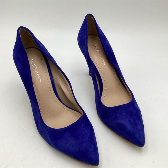 BCB Generation Women's Blue Suede Leather Pointed Toe Stiletto Heels Size 8.5 - Picture 1 of 8